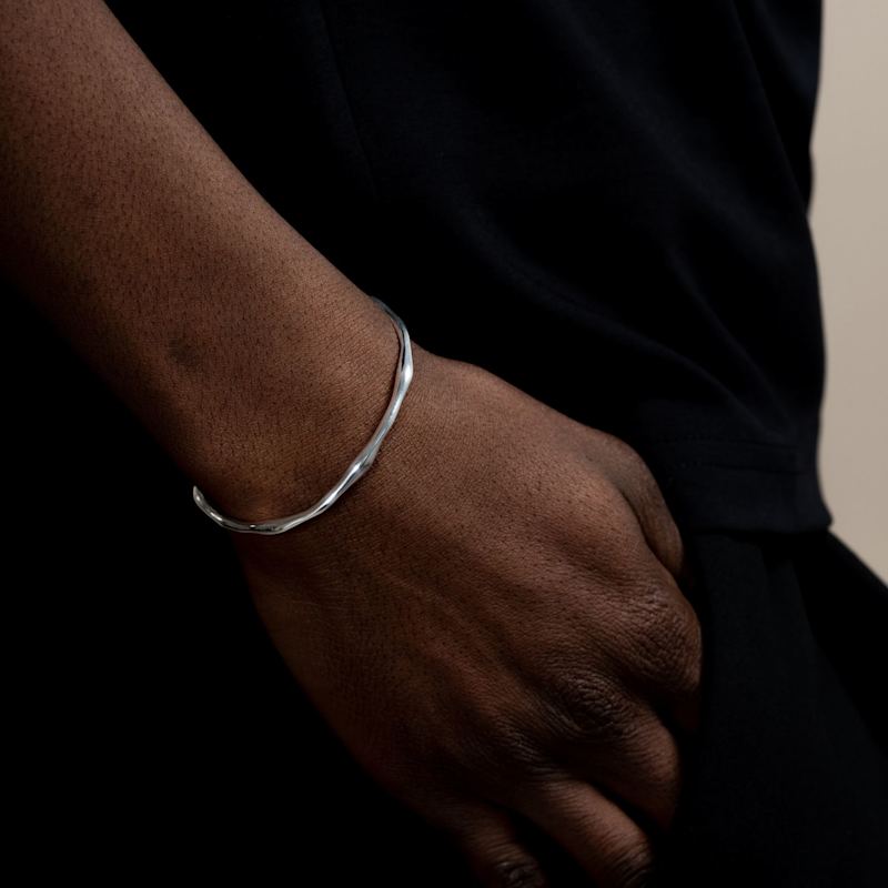 Thumbnail of Men's Waterfall Bangle In Sterling Silver image