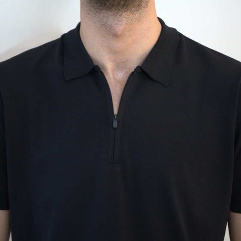 Thumbnail of Men’S Zip-Neck Polo – Lightweight Knit – Rayon Blend image