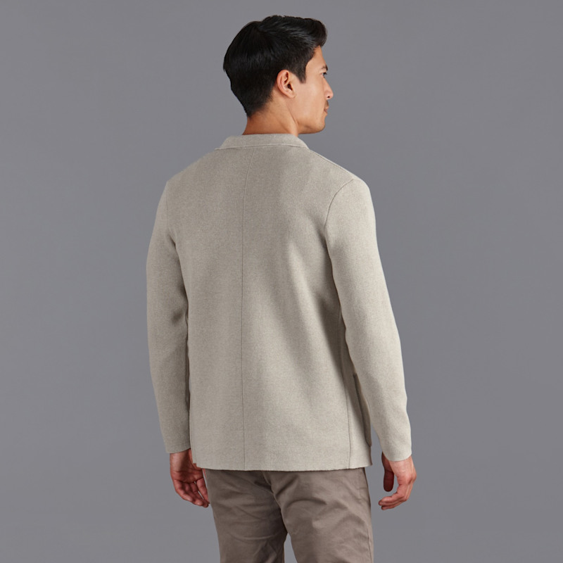 Thumbnail of Mens Cotton Deconstructed Knitted Gabriel Blazer - Fawn image