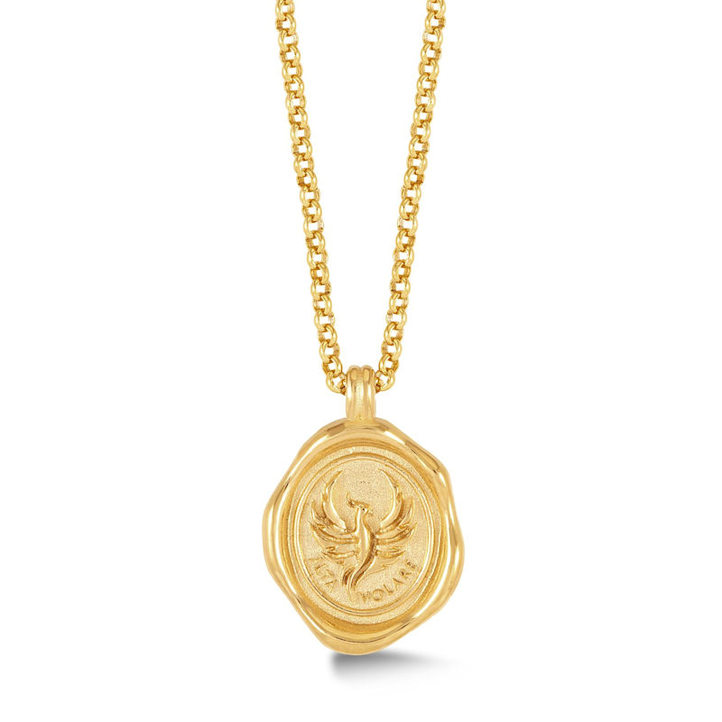Thumbnail of Men's Fly High Phoenix Talisman Necklace In Vermeil image