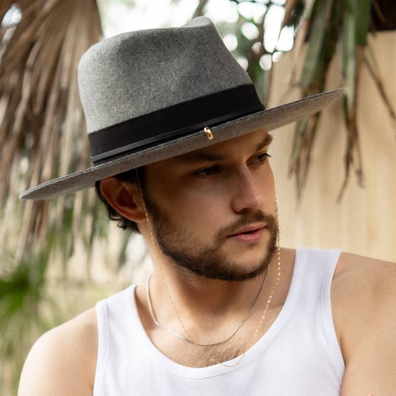 Wool Fedora Hats Wide Brim Mens Fedora Theo Green Hat – Wide Brim