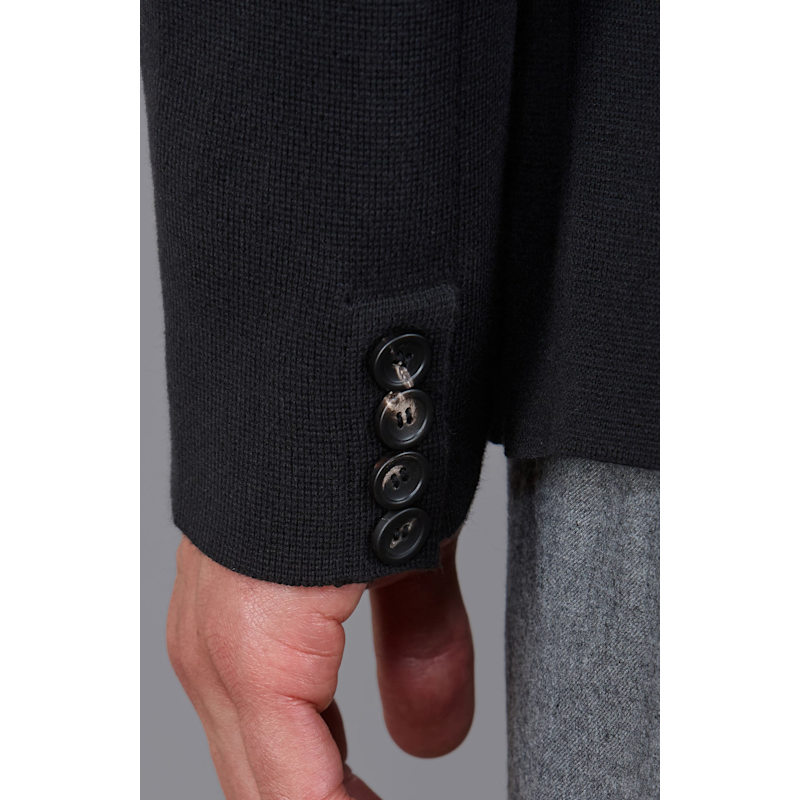 Thumbnail of Mens Lightweight Cotton Cornelius Formal Knitted Blazer - Black image