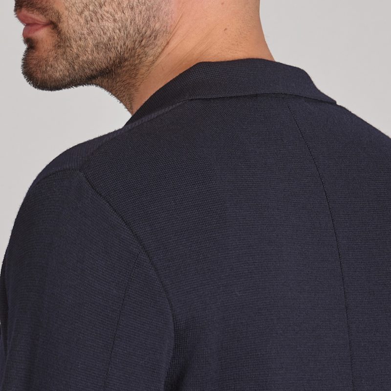 Thumbnail of Mens Lightweight Extra Fine Merino Wool Massimo Knitted Blazer - Navy image