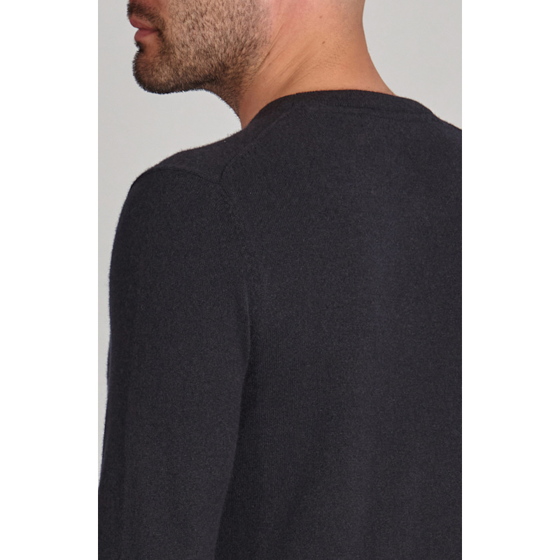 Thumbnail of Mens Lightweight Merino Cashmere Marius Crew Neck Jumper - Submarine Navy image