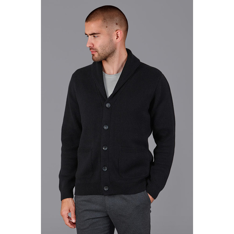 Shawl Menswear Cardigan Men's Casual Cable Knit Cardigan Sweater