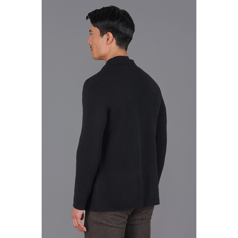 Thumbnail of Mens Midweight Lambswool Benedict Knitted Blazer - Black image