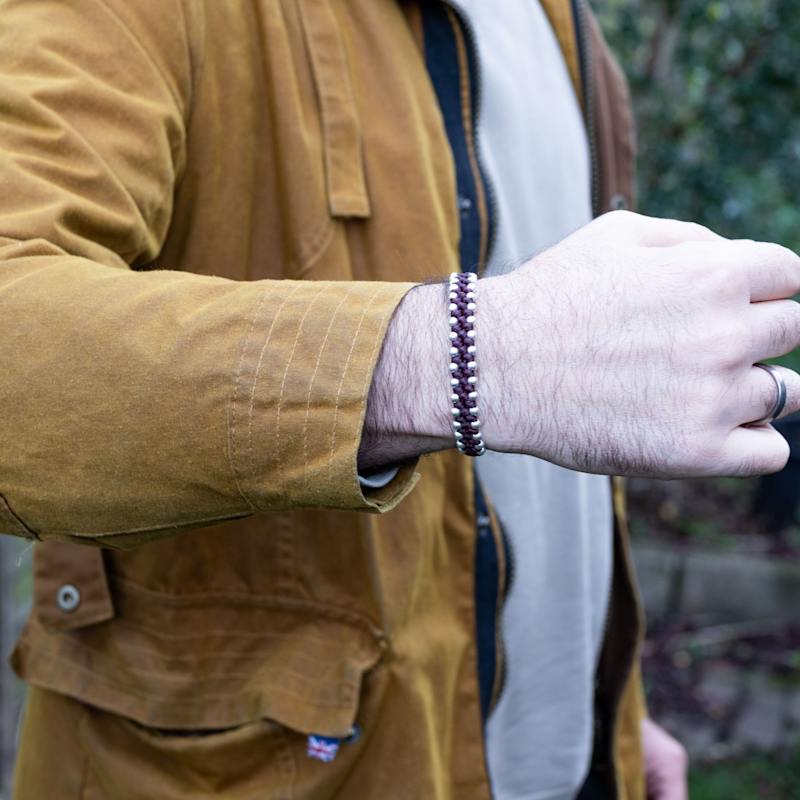 Thumbnail of Mens Nautical Rope Bracelet In Wine - Red image