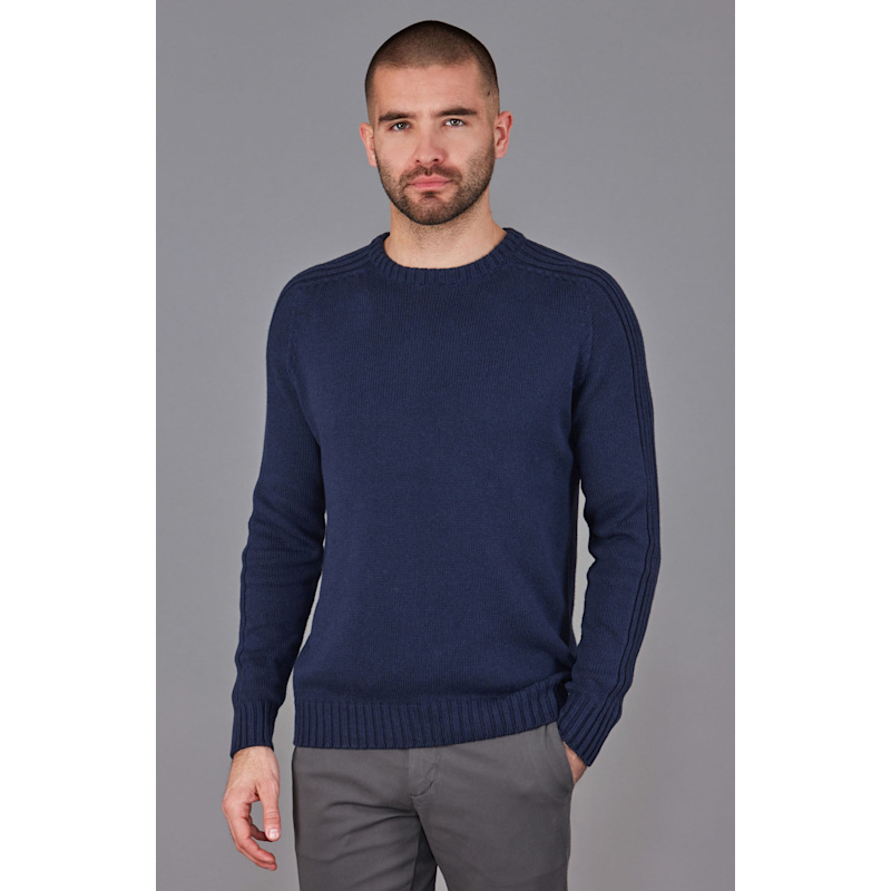 Mens Organic Cotton Alexander Crew Neck Jumper Marine Paul