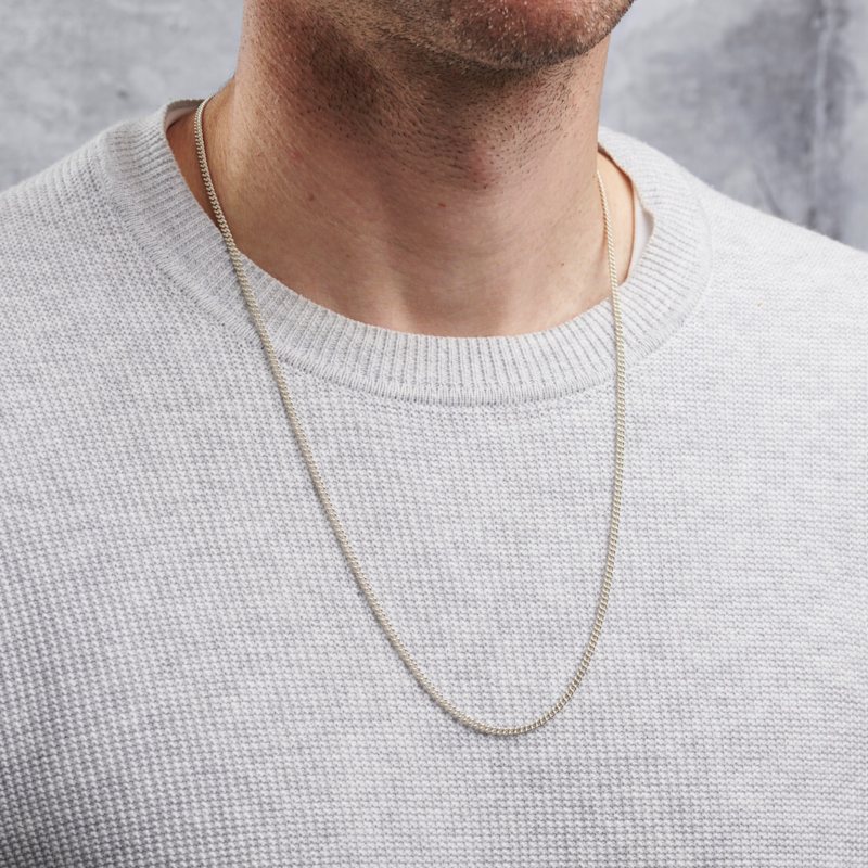 Thumbnail of Mens Sterling Silver Curb Chain image