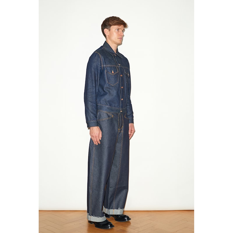 Thumbnail of Mens Trucker Jacket In Raw Indigo Denim image