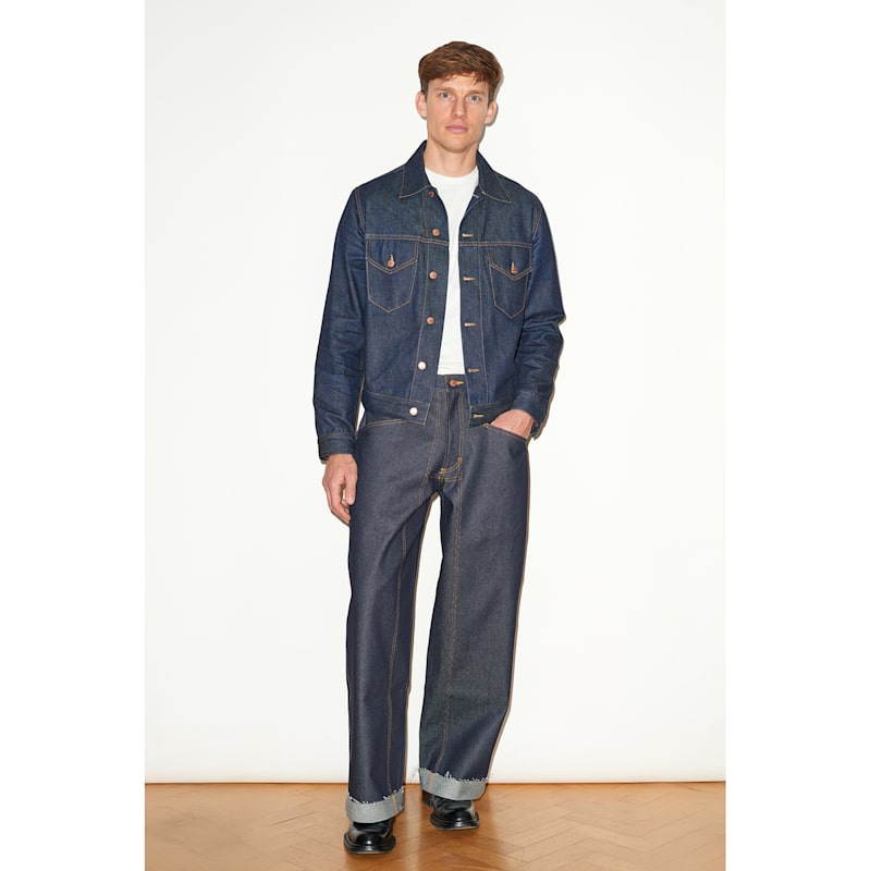 MASU INDIGO VELVET TRUCKER JACKET 別注　44 MASU(エムエーエスユー)のINDIGO VELVET TRUCKER JACKETの通販