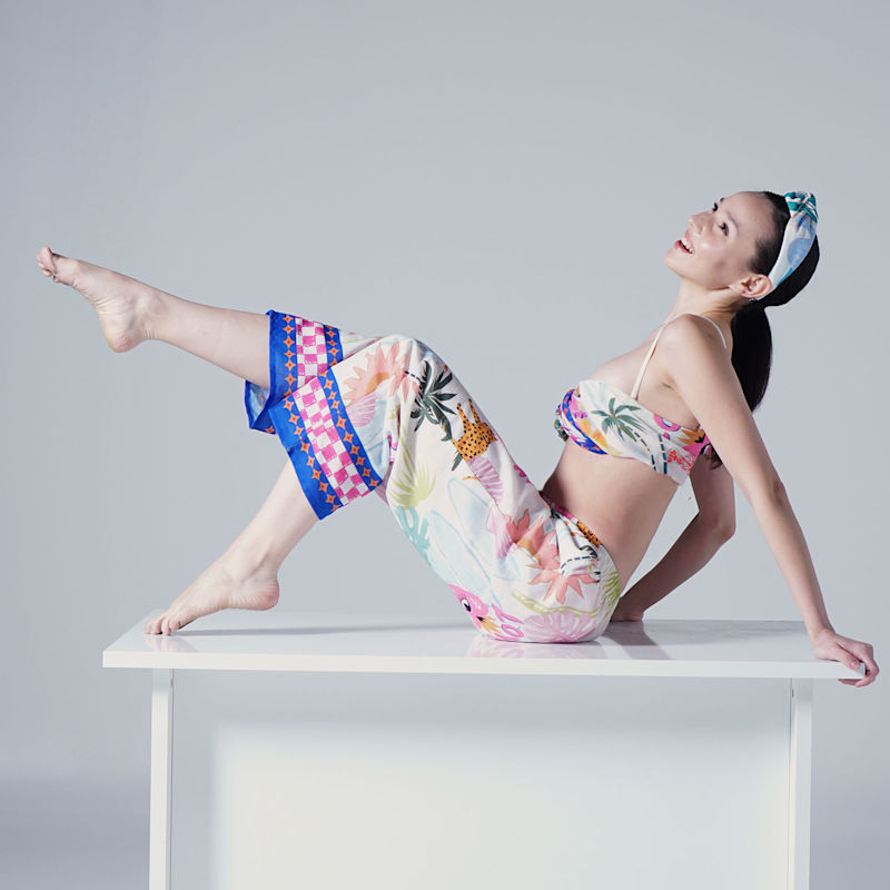 Thumbnail of Mercy Tropical Print Wide Leg Resort Trousers image