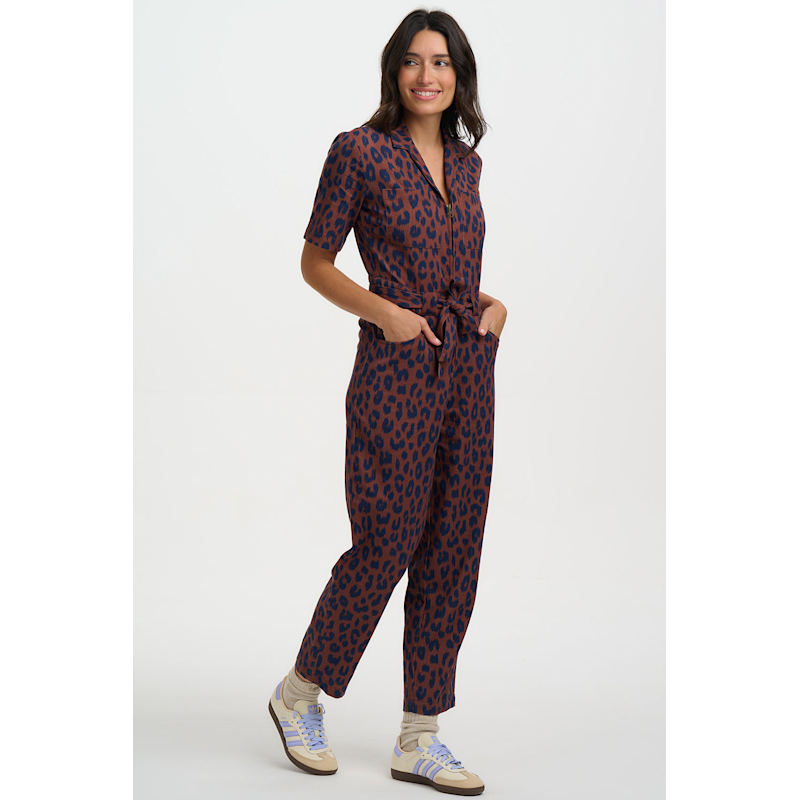 Thumbnail of Meredith Boilersuit Rust, Navy, Ikat Leopard image
