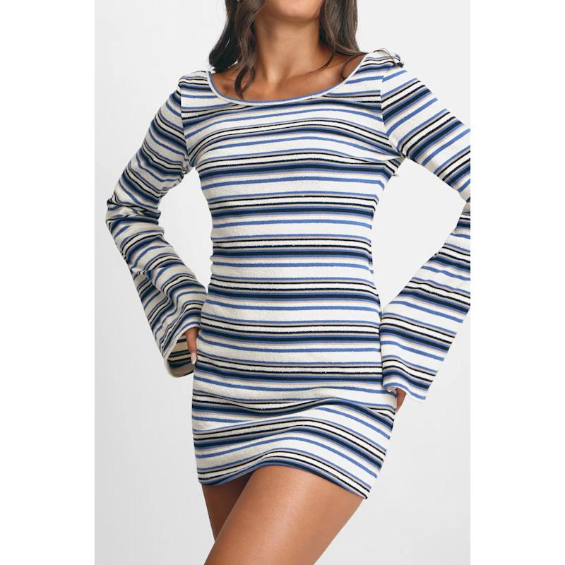 half open back dress Meredith Open Back Dress / Half Time Stripe by Blackbough Swim