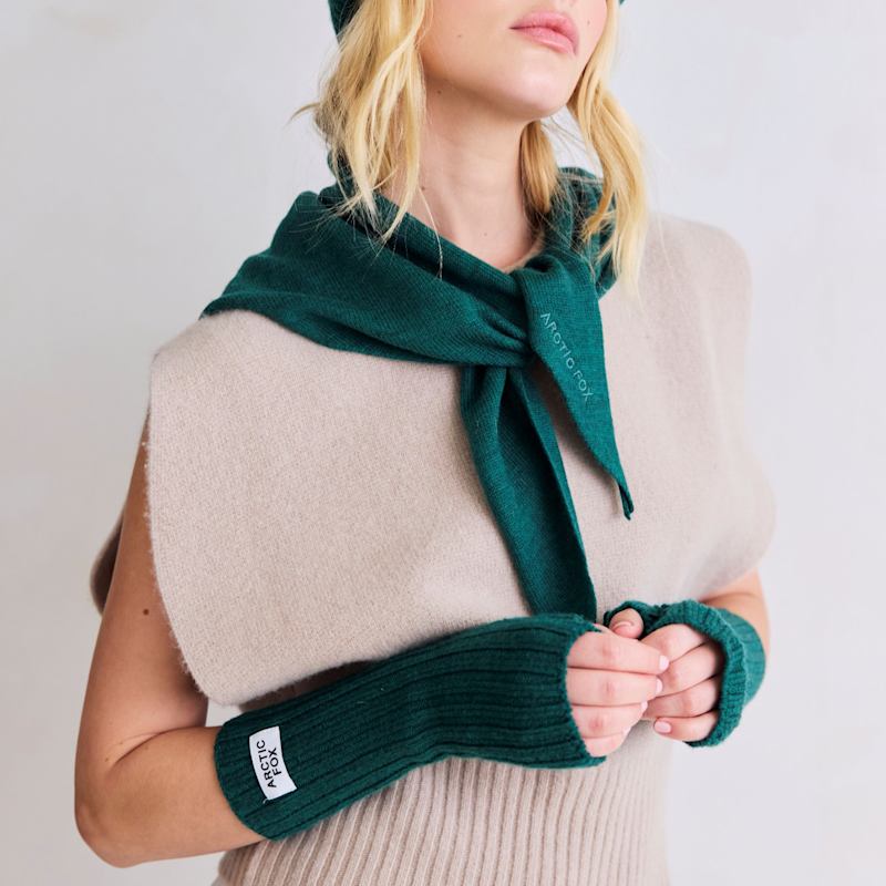 Thumbnail of Merino Wool Fingerless Gloves - Alpine Fern image