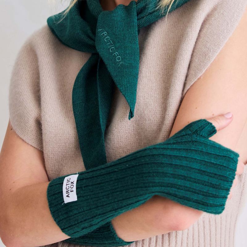 Thumbnail of Merino Wool Fingerless Gloves - Alpine Fern image