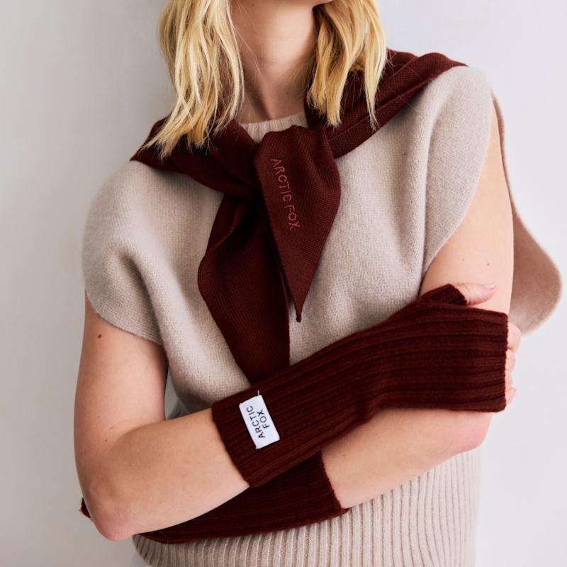 Thumbnail of Merino Wool Triangle Scarf - Dark Walnut Brown image
