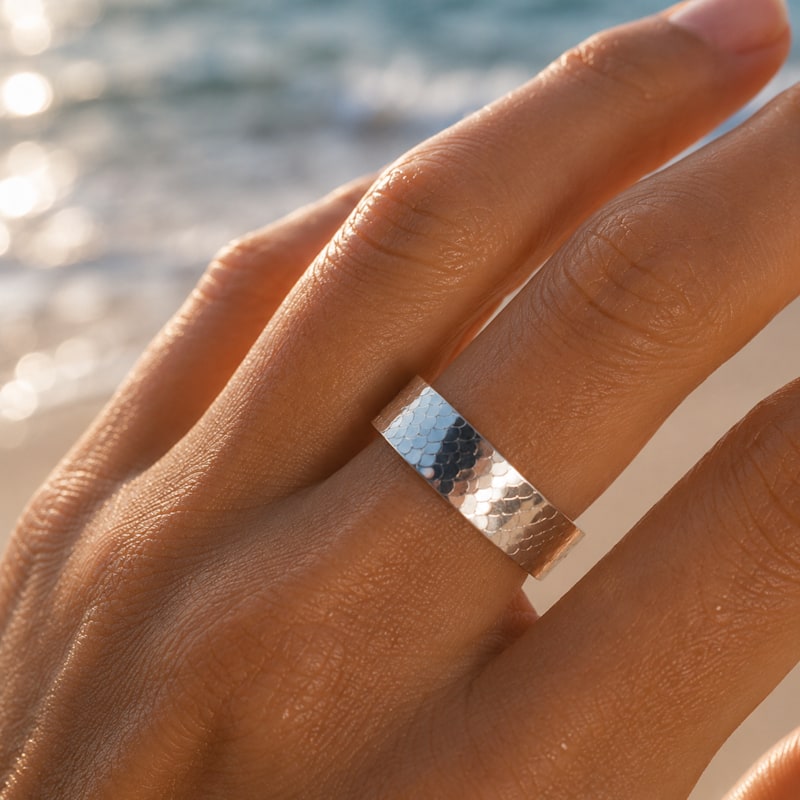 Thumbnail of Mermaid Band Sterling Silver Ring image