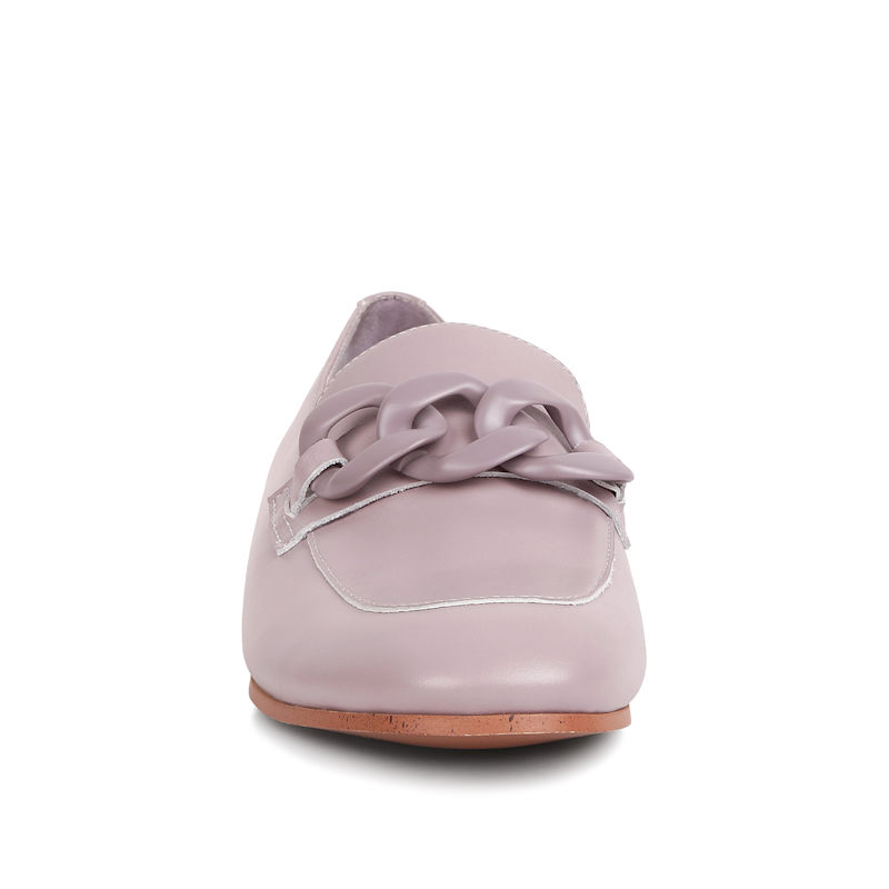 Thumbnail of Merva Chunky Chain Leather Loafers In Lilac By Rag & Co image
