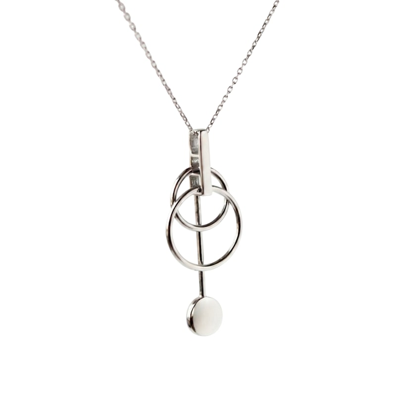 Thumbnail of Mesh Necklace Rhodium Plated image