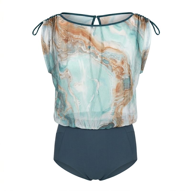 Thumbnail of Mesh Top One Piece - Sea Marble image