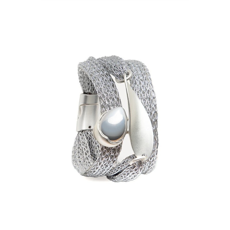 Thumbnail of Mesh Twisted Orb Silver Bracelet image
