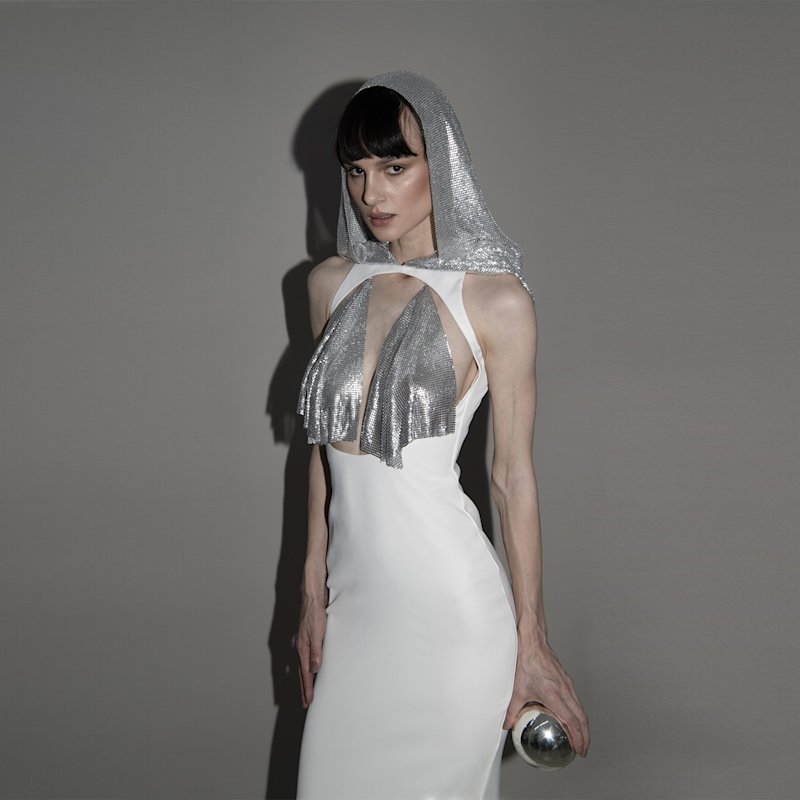 Metallic Hooded Gown | Vestiaire d'un Oiseau Libre | Wolf & Badger