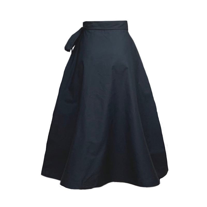 Thumbnail of Meyer Wrap Midi Skirt In Black With Pockets image
