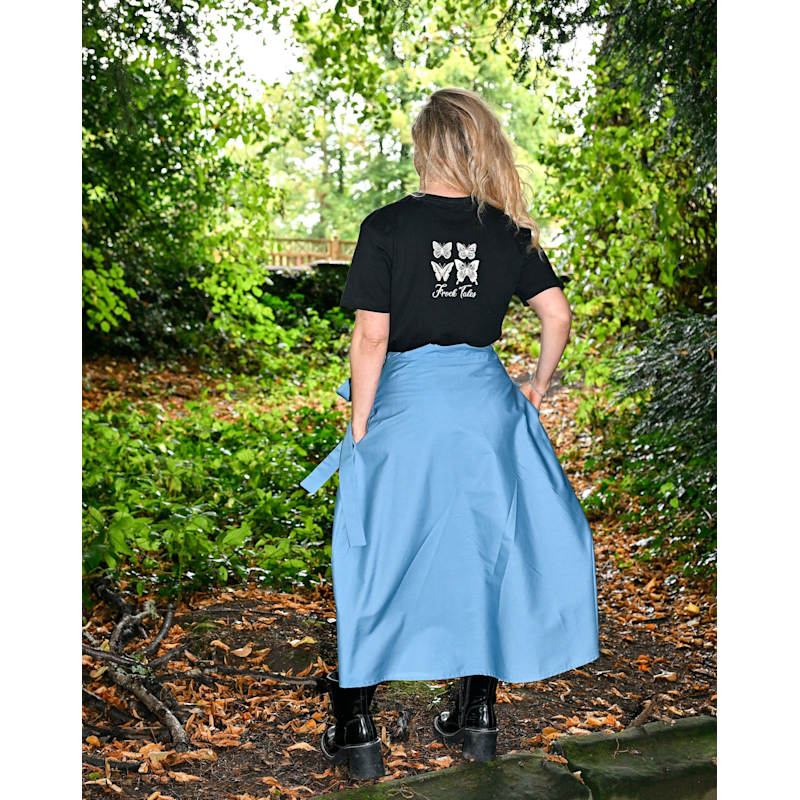 Thumbnail of Meyer Wrap Midi Skirt In Wedgwood With Pockets image