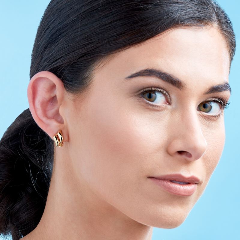 Thumbnail of Gold Diamond Shape Clip On Earrings image