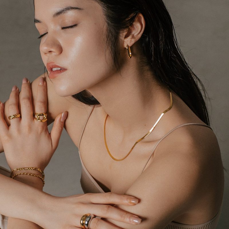 Thumbnail of Addax Herringbone Necklace - 18K Gold Vermeil image