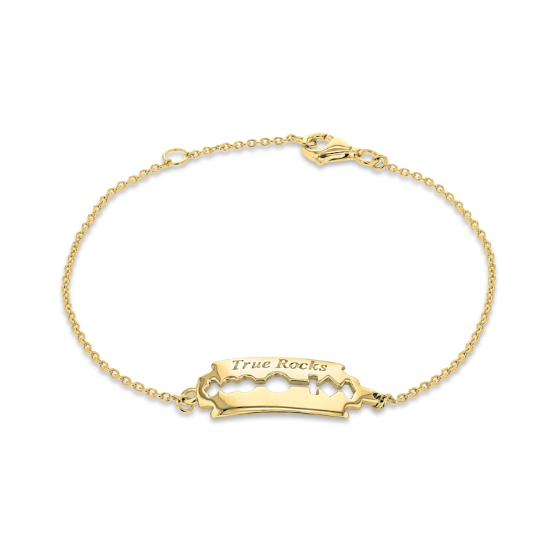 Thumbnail of Razor Blade Pendant 18kt Gold Plated on Bead Chain image