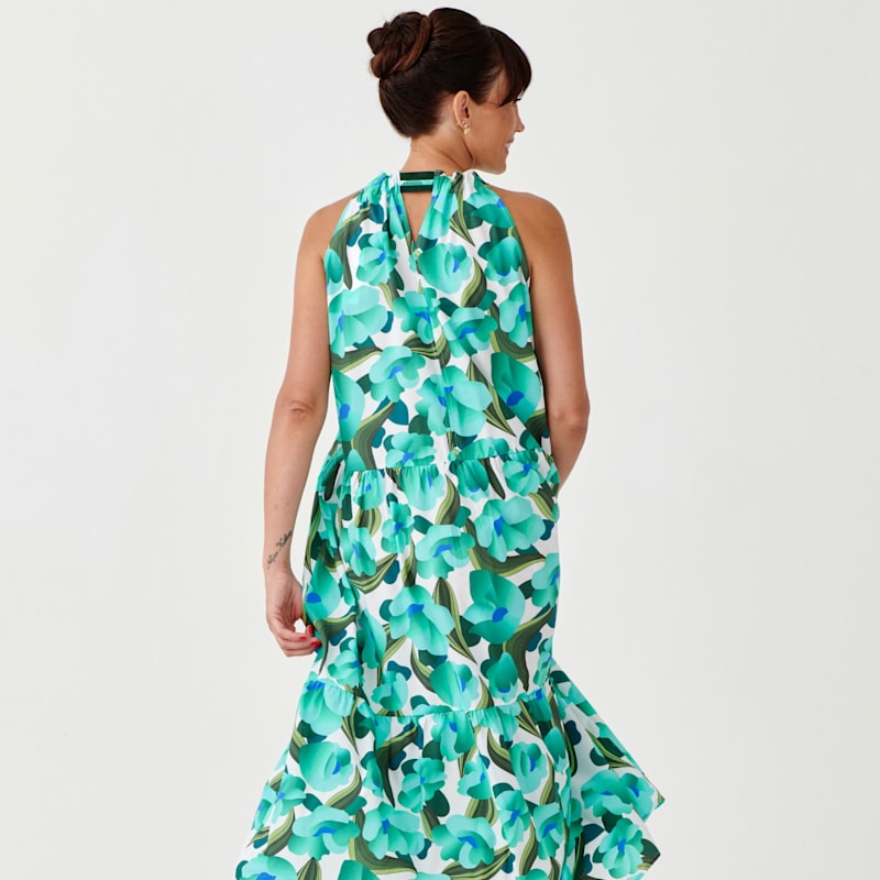 sleeveless jersey maxi dress Sleeveless Jersey Maxi Dress with Tie Knot Detail