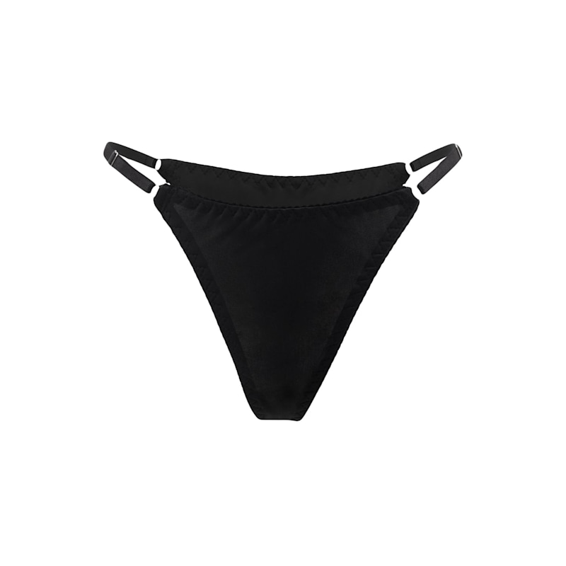 Microfiber Adjustable String Panties Black | Darily Underwear | Wolf ...