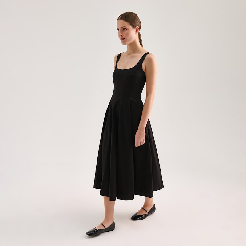 Thumbnail of Mid-Length Poplin Dress - Black image