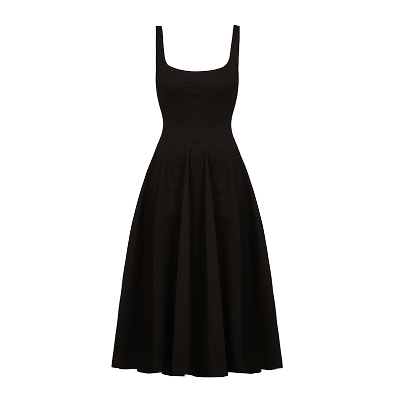 Mid-Length Poplin Dress - Black | Avenue 8 | Wolf & Badger
