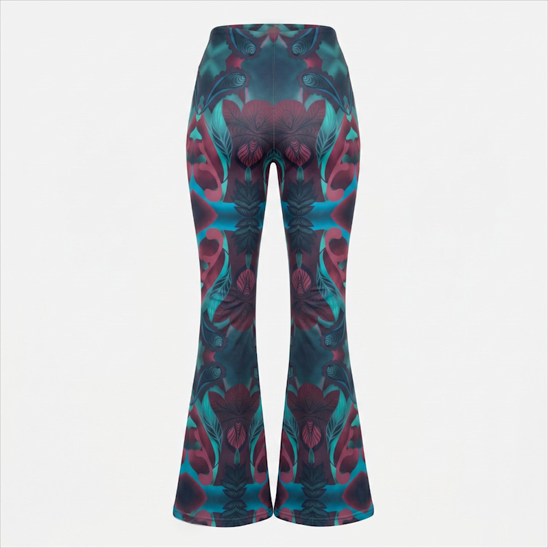 Thumbnail of Mid Raise Flare Stretchy Autumn Paisley Pants image