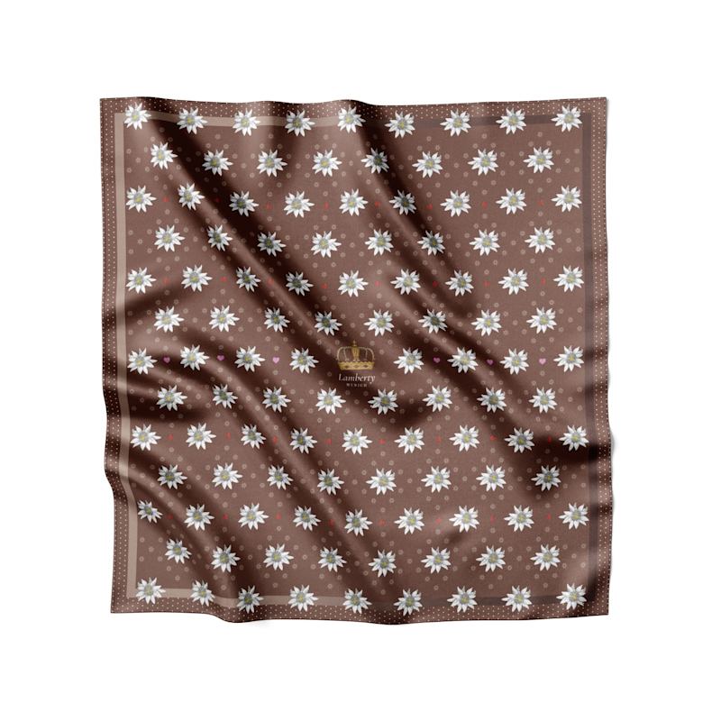Thumbnail of Midi Alpine Edelweiss & Ladybug Silk Twill Chocolate image