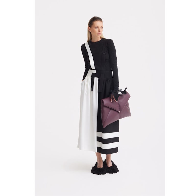 Thumbnail of Midi Apron Dress With Adjustable Straps - Black Ivory image