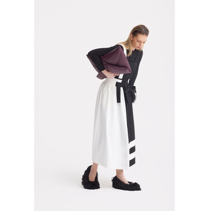 Thumbnail of Midi Apron Dress With Adjustable Straps - Black Ivory image