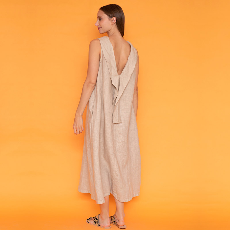 knee length dresses for ladies White Linen Tie Side Mini Dress