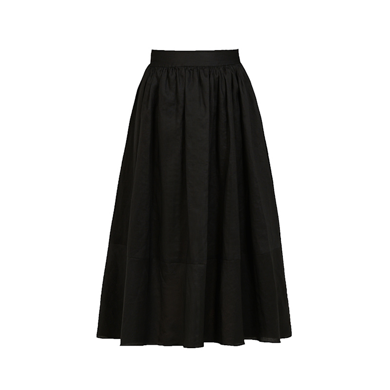 Thumbnail of Midi-Lenght Linen Skirt - Black image