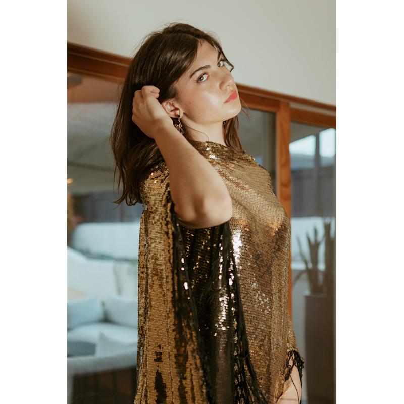 Midnight Cabaret Mock Neck Caftan Kaftan Dress With Slip | Jennafer Grace |  Wolf & Badger