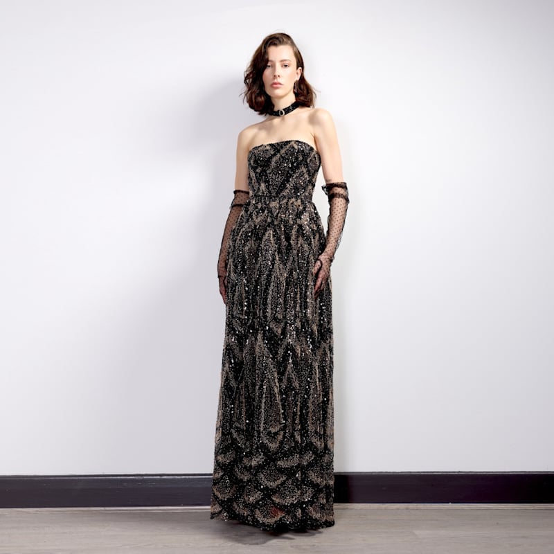 Thumbnail of Midnight Embellished Strapless Dress image