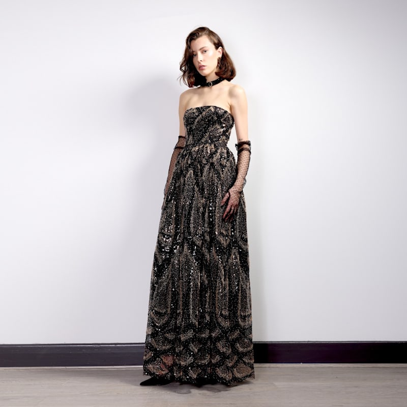 Thumbnail of Midnight Embellished Strapless Dress image