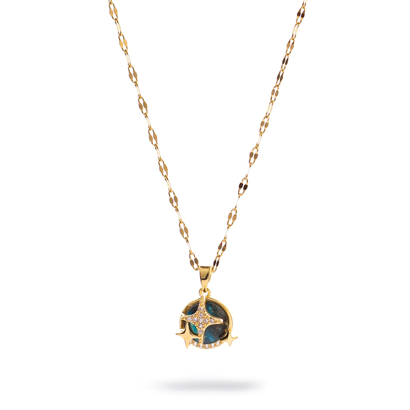 Thumbnail of Midnight Sky Diamond Necklace - Navyblue image
