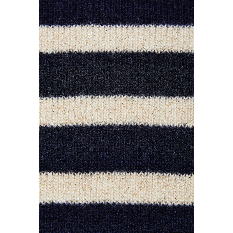 Thumbnail of Breton Navy & Cream Lurex Stripe Wool & Cashmere Jumper image
