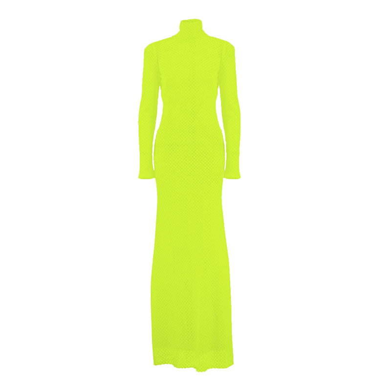 neon green mesh dress Mika Jumbo Maxi | NARCES Maxi dress