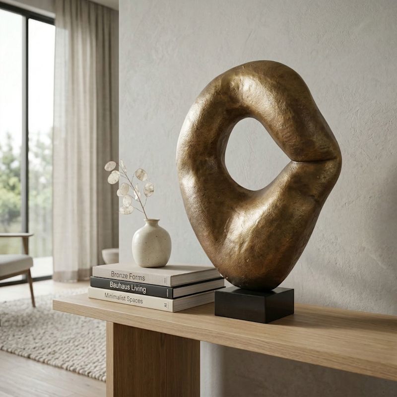 Thumbnail of Bronze Abstract Sculpture With Marble Base image
