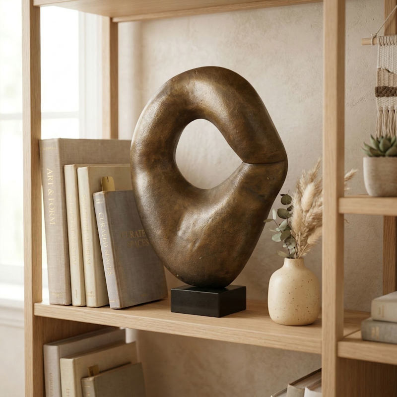 Thumbnail of Bronze Abstract Sculpture With Marble Base image